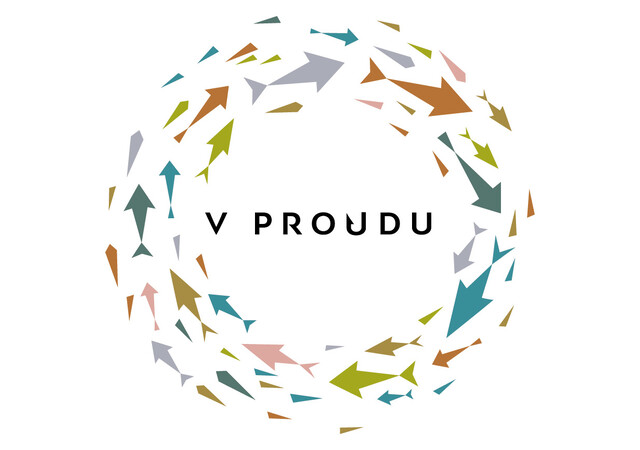 V proudu